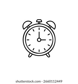 Vector art of vintage alarm clock isolated on white background