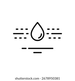 Arte vectorial de gota de agua que cae en el agua en la línea de arte icono de la línea Ilustración vectorial