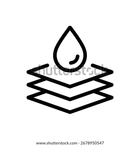 Vector art of waterproof icon for protection and liquid concept line icon vector illustration