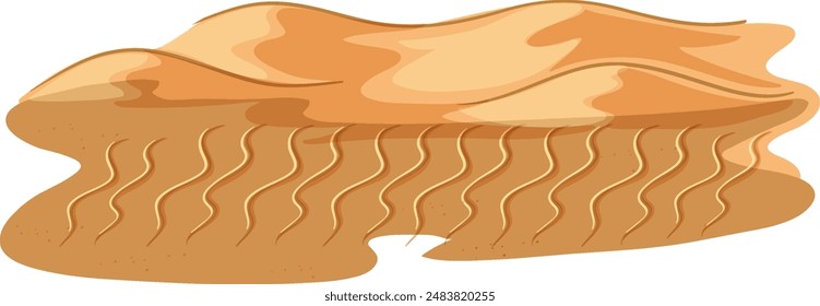Vector art of wavy desert sand dunes
