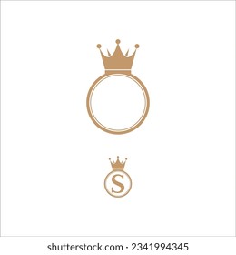 arte vectorial en el logotipo de fondo blanco anillo de la corona 