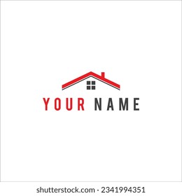 vector art in white background logo roof house 