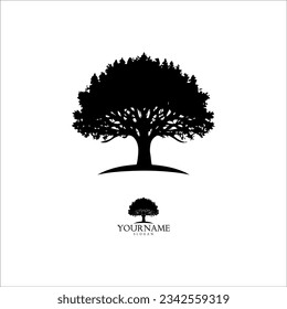Vektorkunst auf weißem Hintergrund, Logo-Baum  