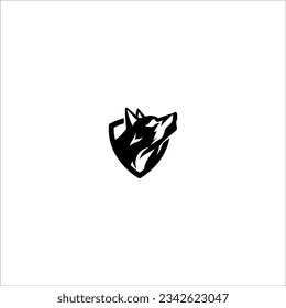 vector art in white background logo wolf head 