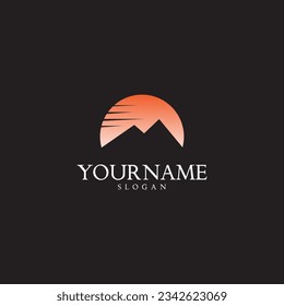 vector art in white background logo abstract mountain 