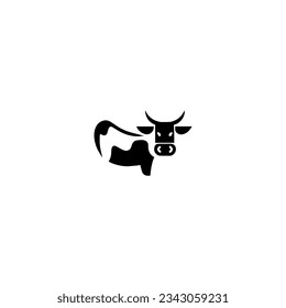 vector art in white background logo design cow