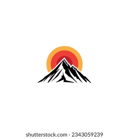 vector art in white background logo design mountain