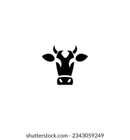 vector art in white background logo design head cow