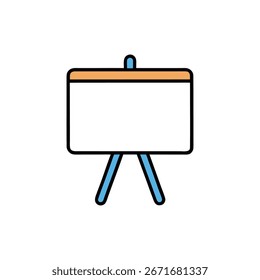 Vetor arte de apresentação branca cavalete