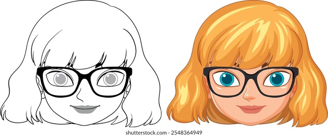 Vector art of a woman with blonde hair