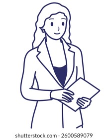 Vector art of woman drawing icon avatar profile illustration business female