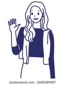 Vector art of woman drawing icon avatar profile illustration business female