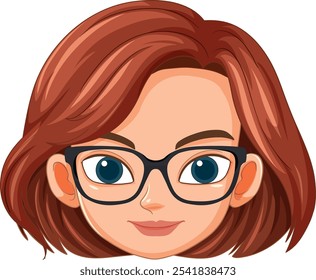 Vector art of a woman with red hair