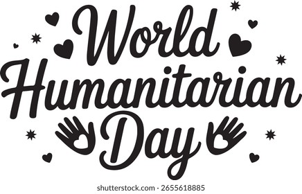Vektorkunst des humanitären Welttages einzeln auf weißem Hintergrund