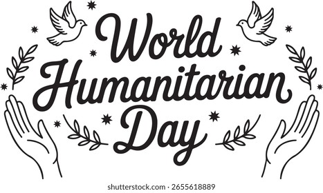 Vector art of world humanitarian day isolated on white background