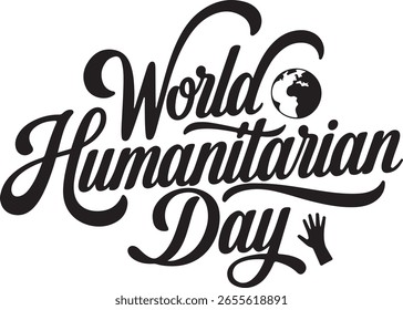 Vector art of world humanitarian day isolated on white background