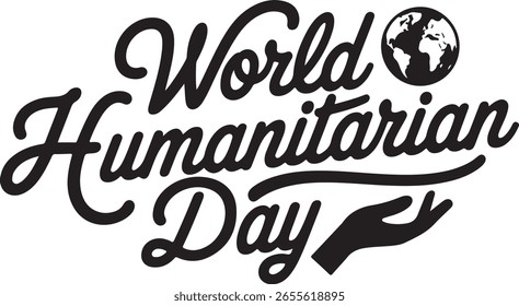 Vektorkunst des humanitären Welttages einzeln auf weißem Hintergrund