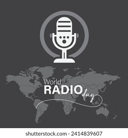 Vector art for World Radio Day social media post