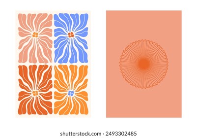 Vector Art Y2K Portrait Background Design collection featuring abstract shapes, vintage illustrations, and groovy modern portraits with aesthetic backgrounds.