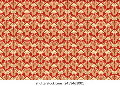 Vector Artdeco style little mono flowers pattern design.