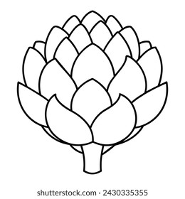 Vector of artichoke illustration coloring page for kids