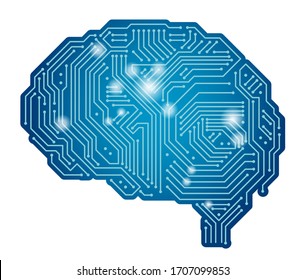 Vector Artificial Intelligence Concept Illustration Isolated On A White Background.  