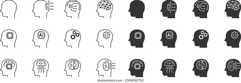 Vector Artificial Intelligence Image Icon Set