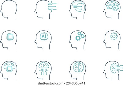 Vector Artificial Intelligence Image Icon Set