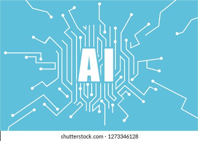 Vector of artificial intelligence logo. Machine learning concept. Neural networks and modern technology