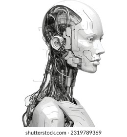 robot de inteligencia artificial vector fondo aislado