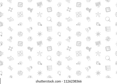 Vector Artificial Intteligence pattern. Artificial Intteligence seamless background