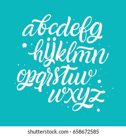 Vector artistic alphabet. Brush painted letters. Handwritten script alphabet. Hand lettering and custom typography alphabet for your designs: logo, for poster, invitation, card. Vector typography.