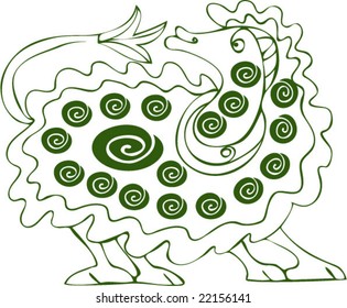 Vector of Artistic Animal Pattern from Ancient European Myth Fresco