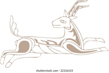 Vector of Artistic Animal Pattern from Ancient European Myth Fresco