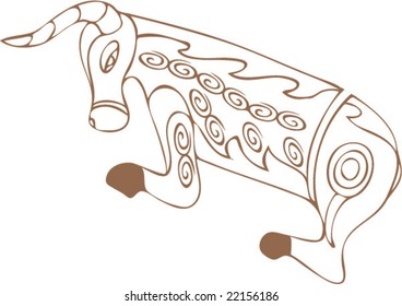 Vector of Artistic Animal Pattern from Ancient European Myth Fresco