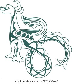 Vector of Artistic Animal Pattern from Ancient European Myth Fresco