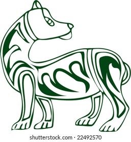 Vector of Artistic Animal Pattern from Ancient European Myth Fresco