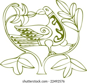 Vector of Artistic Animal Pattern from Ancient European Myth Fresco