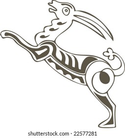Vector of Artistic Animal Pattern from Ancient European Myth Fresco