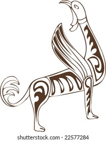 Vector of Artistic Animal Pattern from Ancient European Myth Fresco