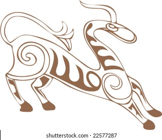 Vector of Artistic Animal Pattern from Ancient European Myth Fresco