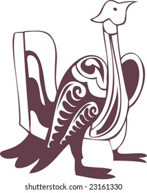 Vector of Artistic Animal Pattern from Ancient European Myth Fresco