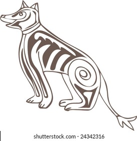 Vector of Artistic Animal Pattern from Ancient European Myth Fresco