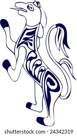 Vector of Artistic Animal Pattern from Ancient European Myth Fresco