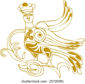 Vector of Artistic Animal Pattern from Ancient European Myth Fresco