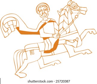 Vector of Artistic Animal Pattern from Ancient European Myth Fresco