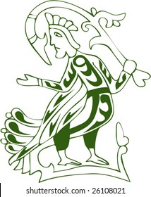 Vector of Artistic Animal Pattern from Ancient European Myth Fresco