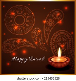 Vector artistic background of diwali diya