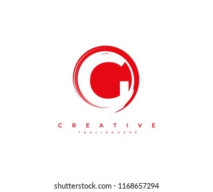 Vector Artistic Beautiful Decorative Letter G Circle Strokes Logo