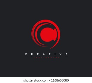 Vector Artistic Beautiful Decorative Letter C Circle Strokes Logo